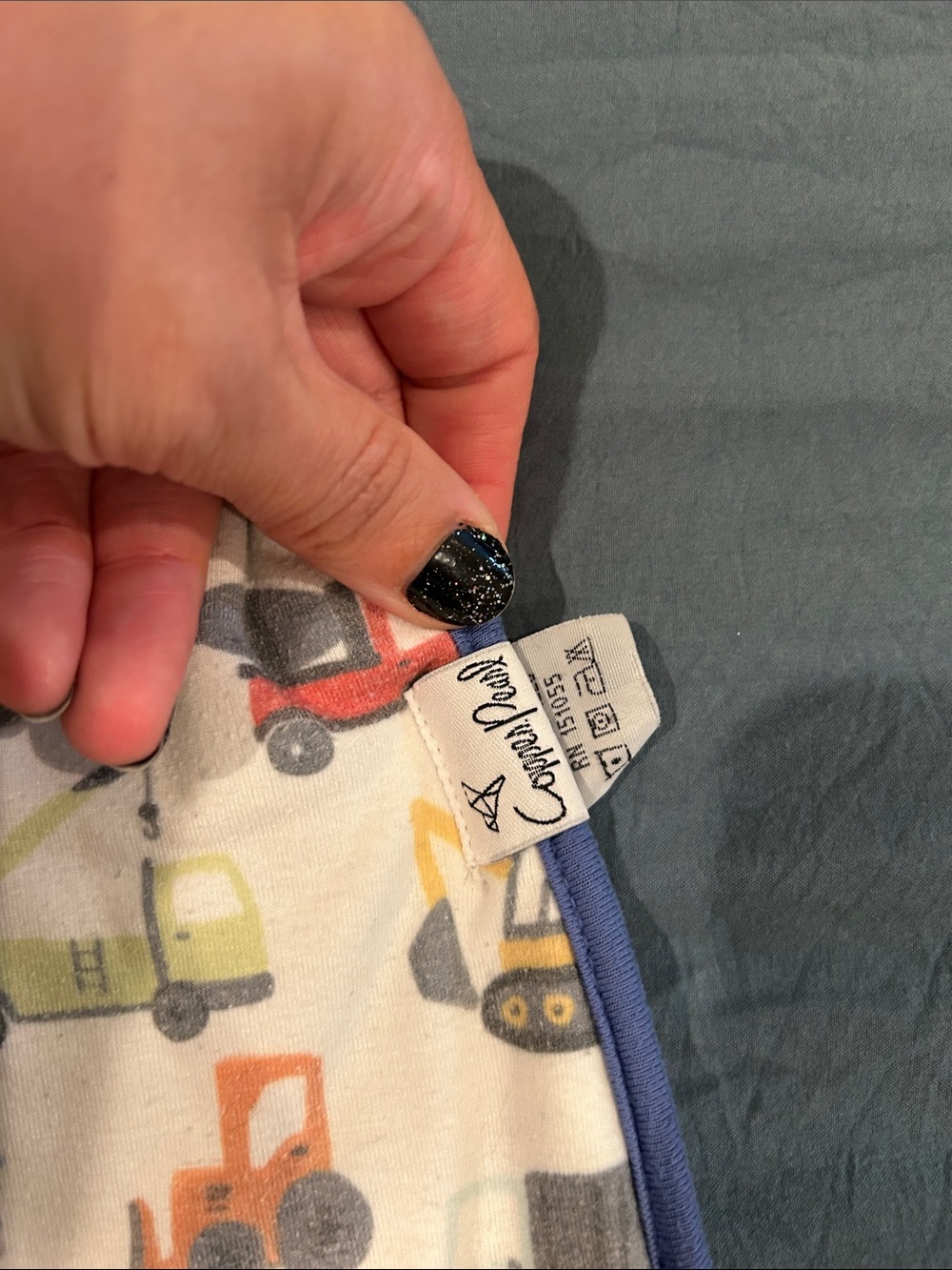 Copper Pearl Bamboo Sleeveless Sleep Sack with Construction Vehicle Print - Picture 2 of 5